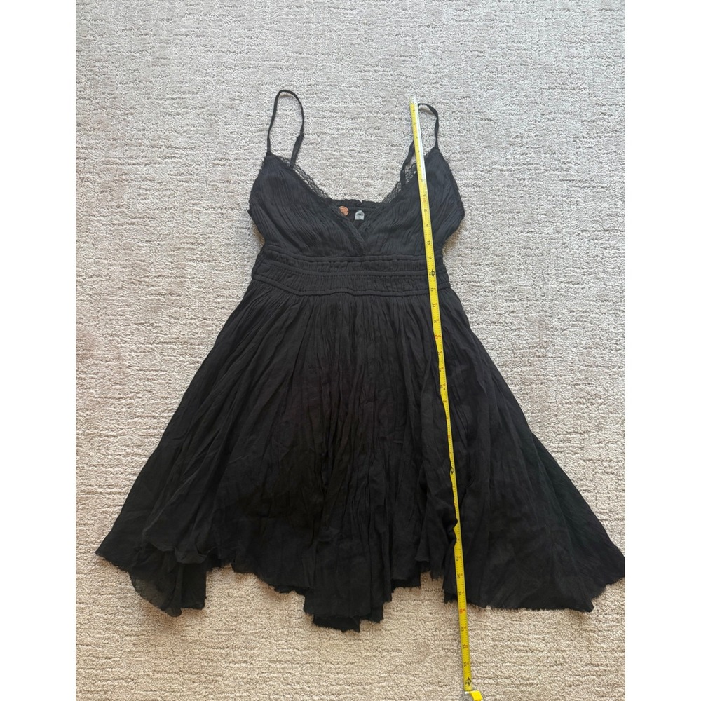 Free People FP One Delia Slip Dress V Neck‎ Gauze Smocked Babydoll Dress M NWT - Picture 7 of 11
